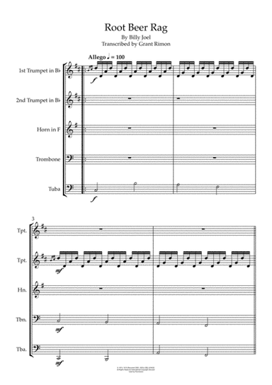 Root Beer Rag (arr. Transcribed by Grant Rimon)