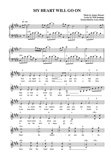 My Heart Will Go On (love Theme From 'titanic') (arr. Luca Aletta)