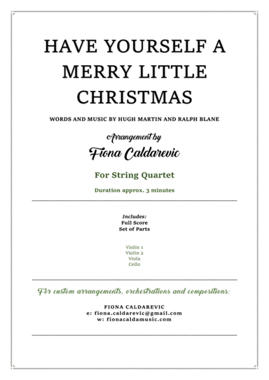 Have Yourself A Merry Little Christmas  from MEET ME IN ST. LOUIS (arr. Fiona Caldarevic)