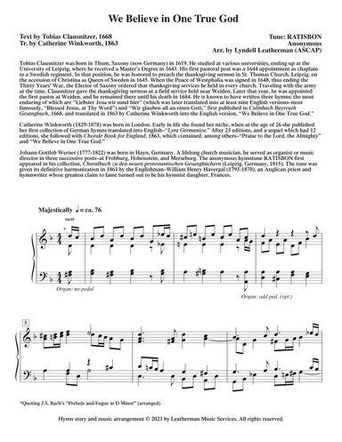 We Believe in One True God (arr. Lyndell Leatherman)