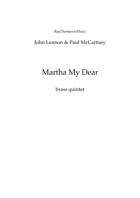 Martha My Dear (arr. Ray Thompson)