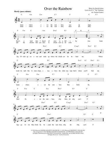 Over The Rainbow (arr. Samuel Stokes)