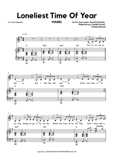 Loneliest Time Of Year (arr. Daniel Edwards)