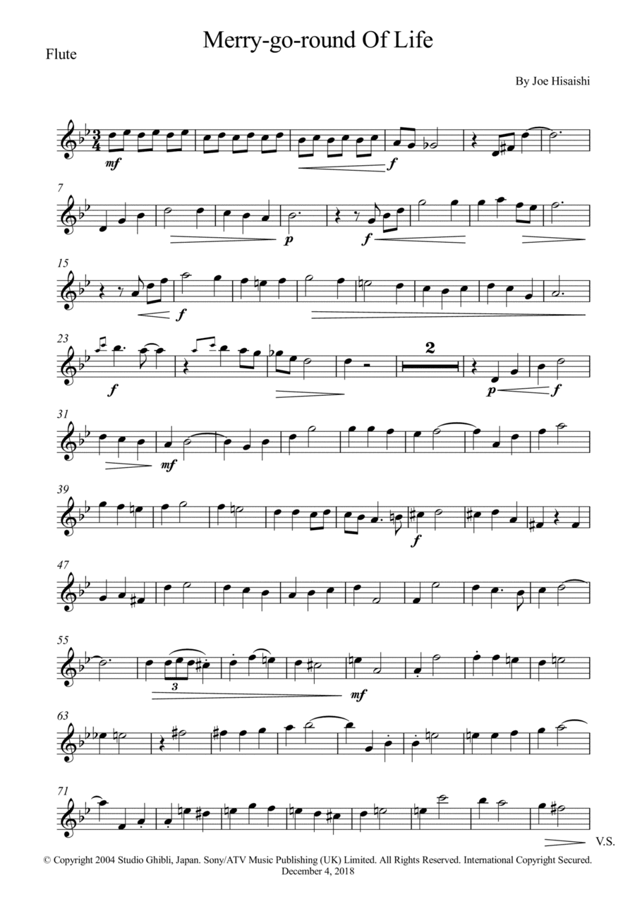 Merry-go-round Of Life (arr. Wesley S. SIlva)