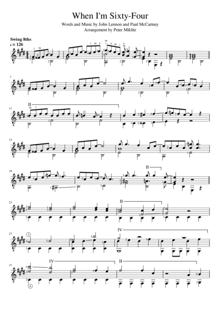 When I'm Sixty-Four (arr. Peter Miklitz)