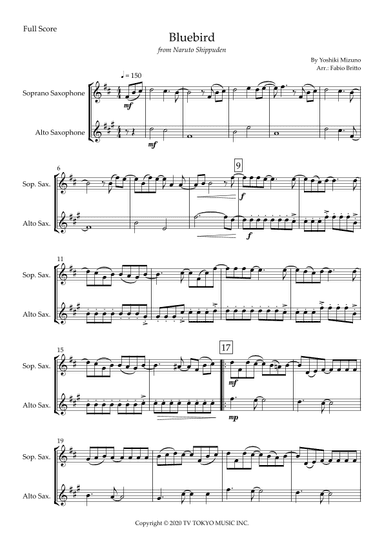 Ikimono Gakari's Blue Bird (arr. Fabio Britto)