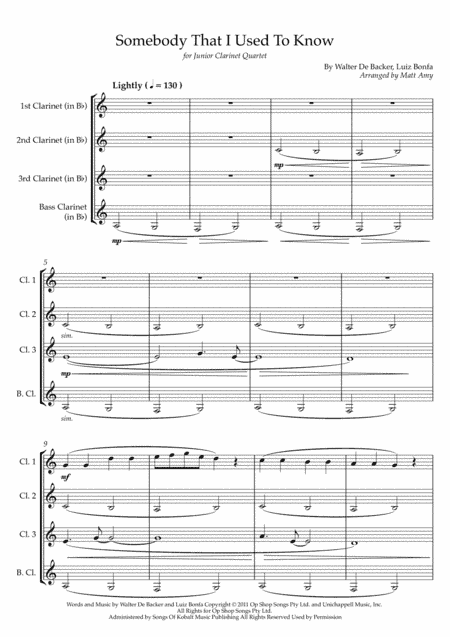 Somebody That I Used To Know (arr. Matt Amy)