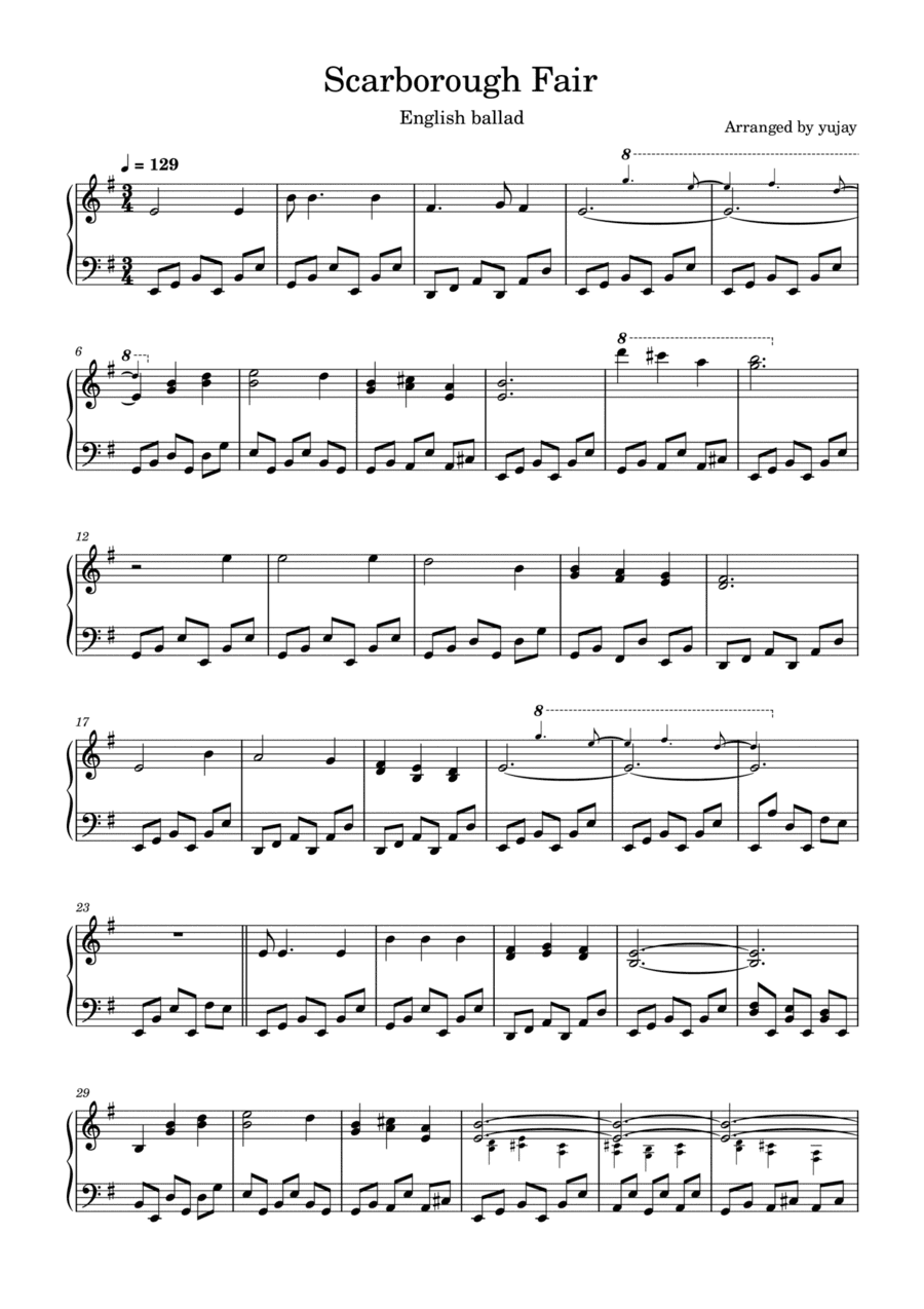 Scarborough Fair/canticle (arr. yujay)