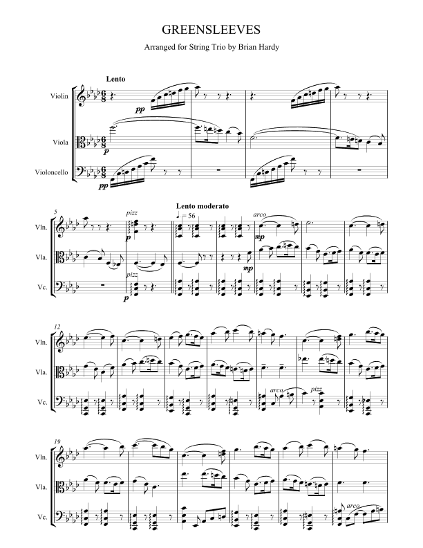 Greensleeves (arr. Brian Hardy)