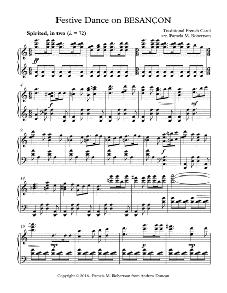 Festive Dance on BESANCON (People Look East) - Piano Solo (arr. Pamela M. Robertson)