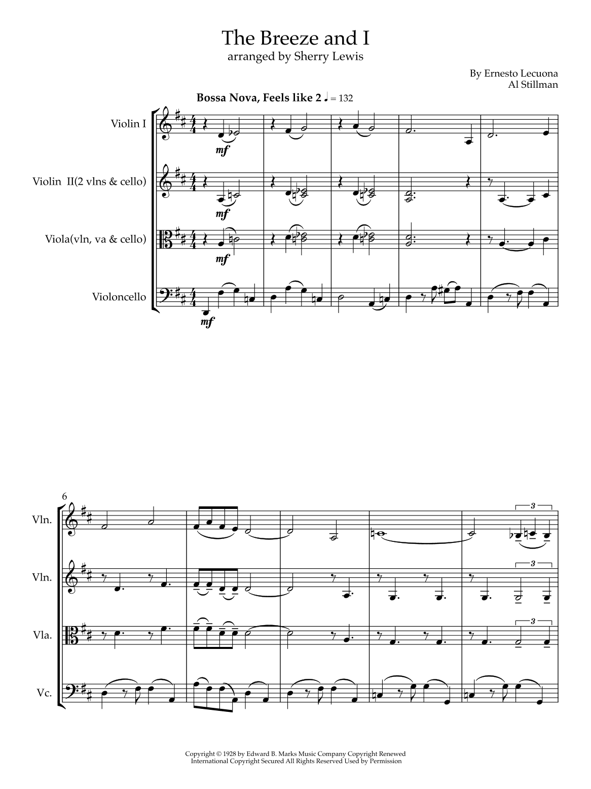 The Breeze And I (arr. Sherry Lewis)