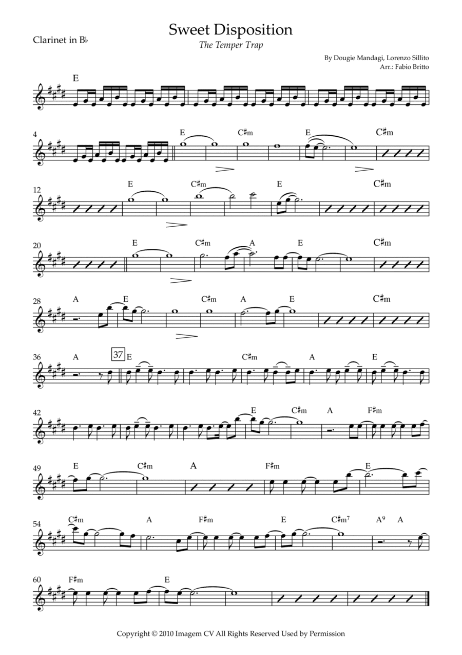 Sweet Disposition (arr. Fabio Britto)
