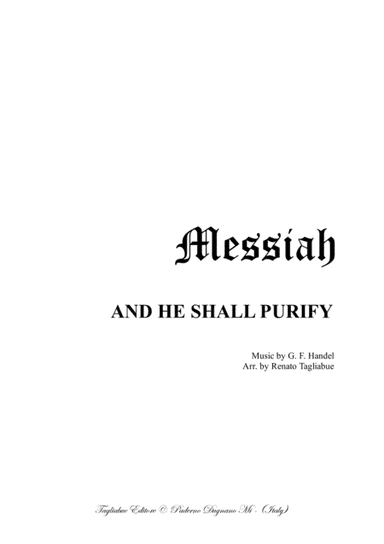 AND HE SHALL PURIFY - Messiah - Arr. for SATB Choir and Organ (arr. Renato Tagliabue)