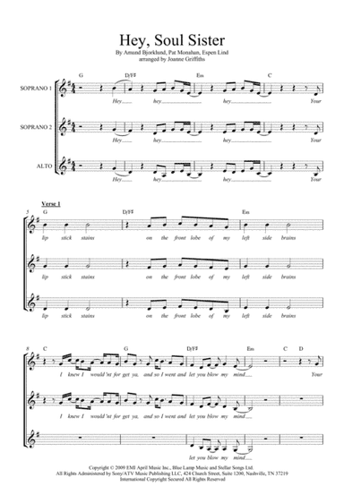 Hey, Soul Sister (arr. Jo Griffiths)
