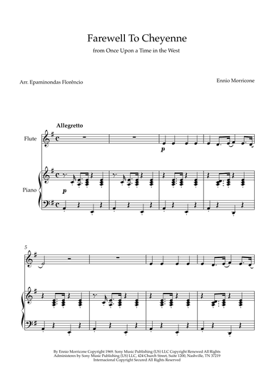 Farewell To Cheyenne (arr. Epaminondas Florêncio)