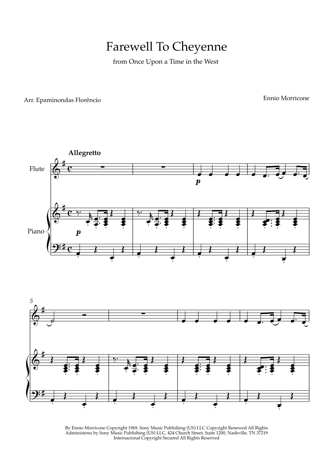 Farewell To Cheyenne (arr. Epaminondas Florêncio)