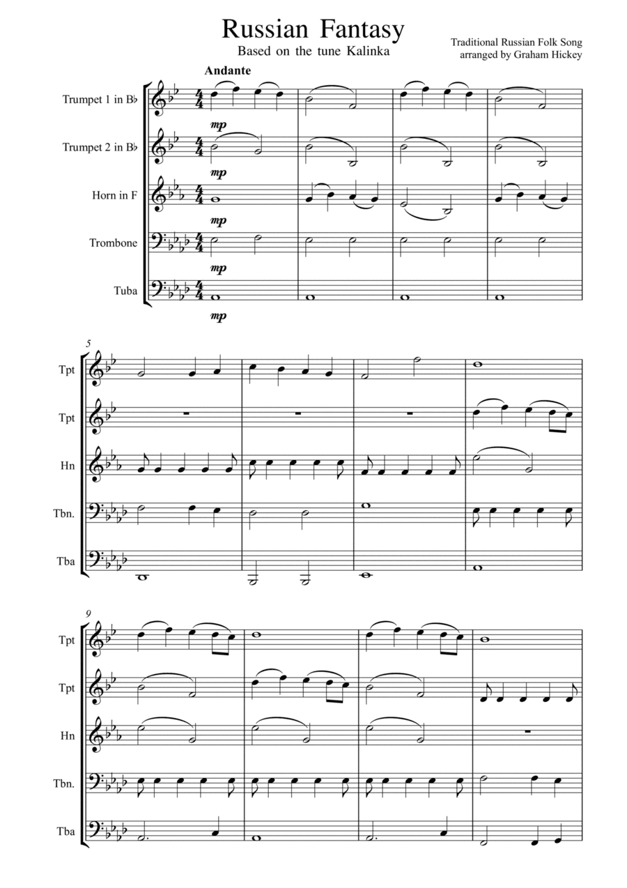 Russian fantasy - "Kalinka" (arr. Graham Hickey)
