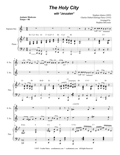 The Holy City (with "Jerusalem") (Duet for Soprano and Tenor Saxophone) (arr. Stephen DeCesare)