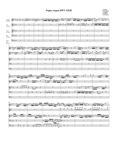Fugue for organ, BWV 535/II (arrangement for 5 recorders) (arr. Gil Garty)
