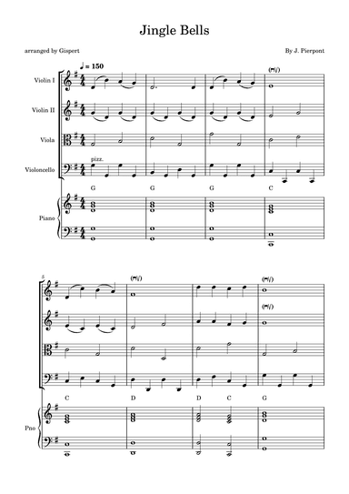 Jingle Bells (piano and chords) (arr. Gispert)