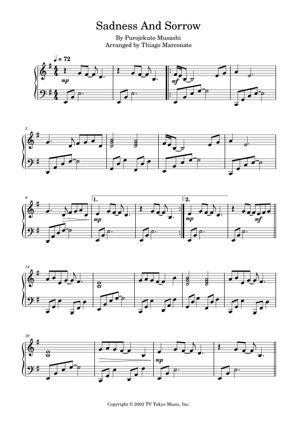 Sadness And Sorrow (arr. Thiago Marconato)