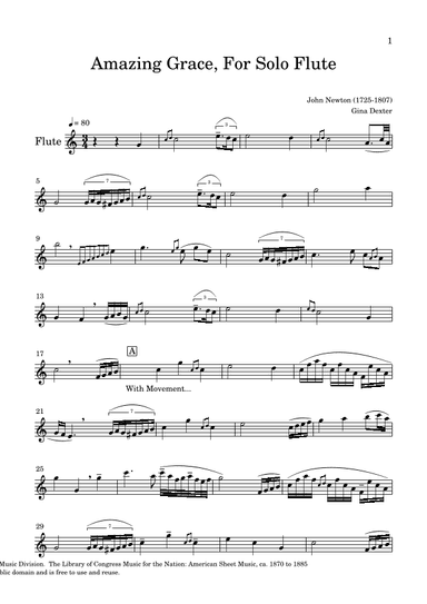 BEST VERSION Amazing Grace (arr. Gina Dexter)