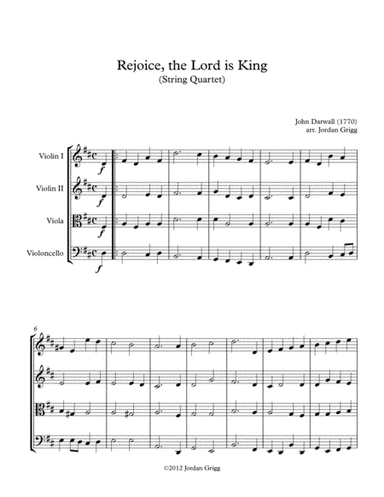 Rejoice, the Lord is King (String Quartet) (arr. Jordan Grigg)