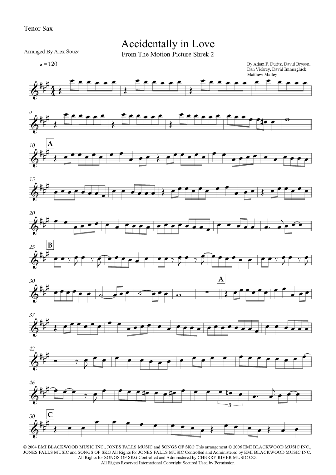 Accidentally In Love (arr. Alex Souza)