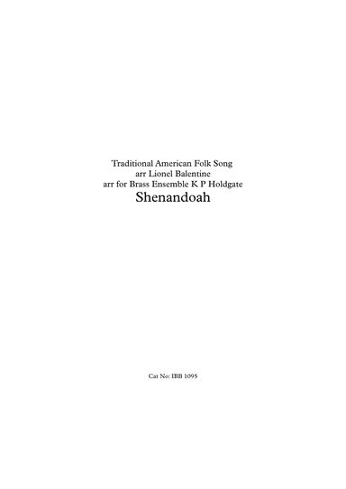 Shenandoah (arr. Kevin Holdgate)