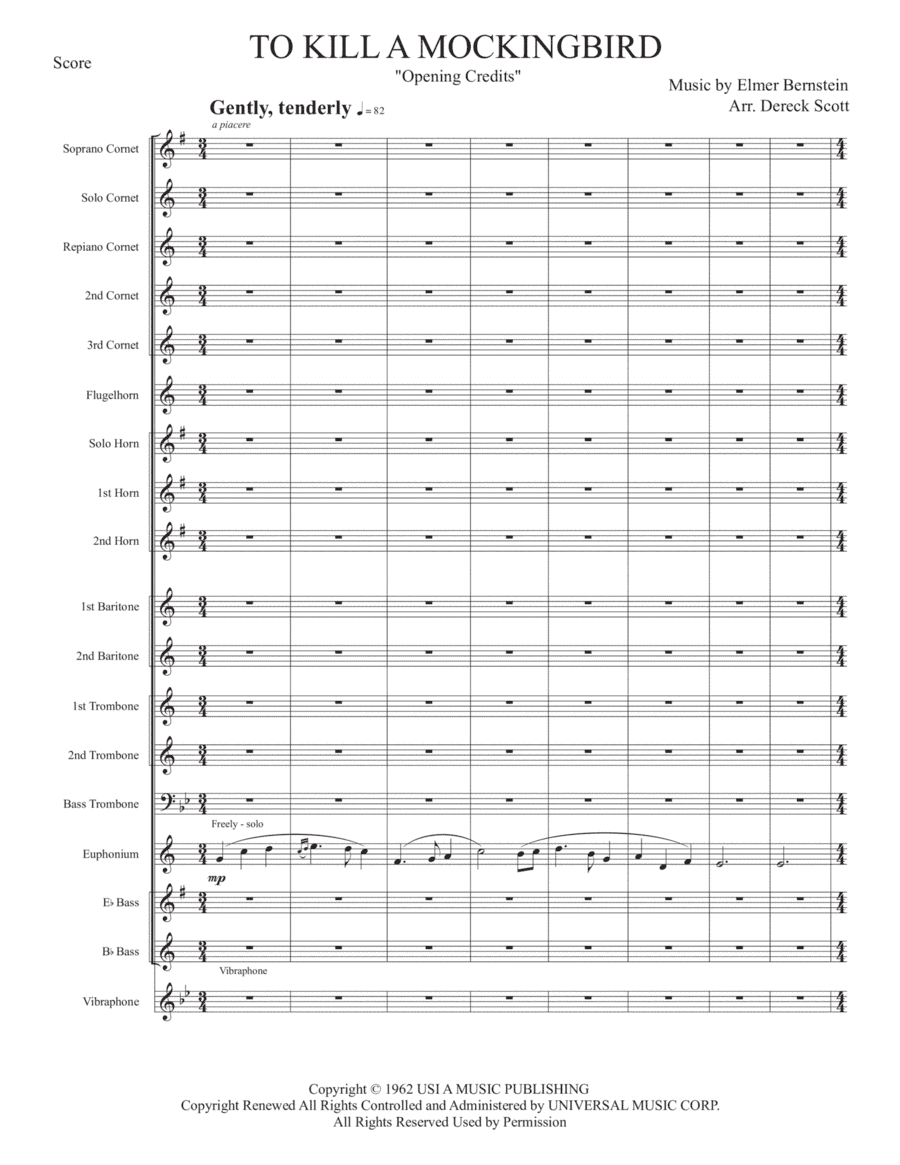 To Kill A Mockingbird (arr. Dereck Scott)
