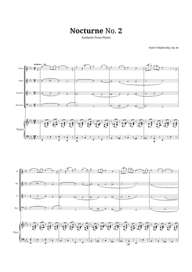 Nocturne by Chopin for Woodwind Quartet and Piano (arr. Langanho)