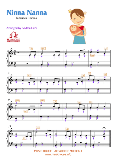 Ninna Nanna - Johannes Brahms - EASY PIANO (arr. Andrea Luzi)