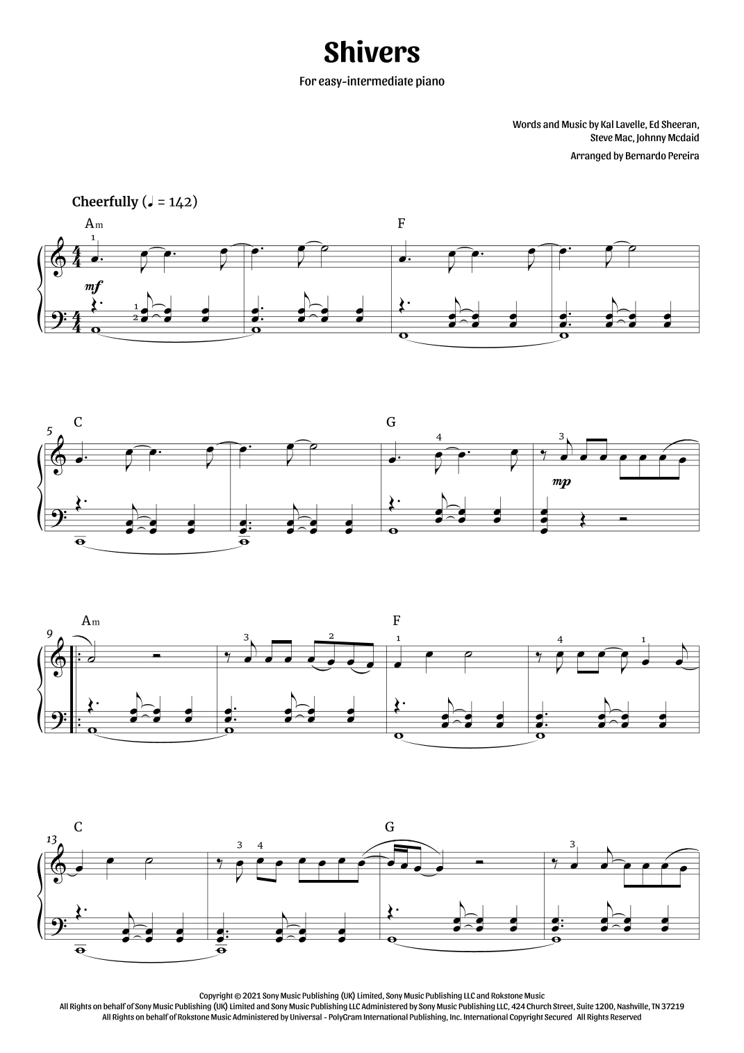 Shivers (arr. Bernardo Pereira)