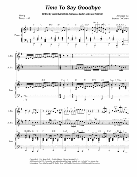 Time To Say Goodbye (arr. Stephen DeCesare)