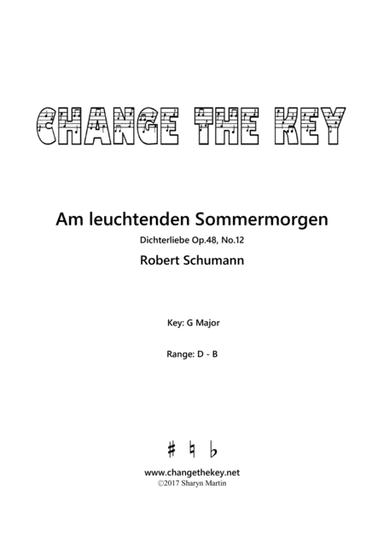 Am leuchtenden Sommermorgen - G Major (arr. Change the Key)
