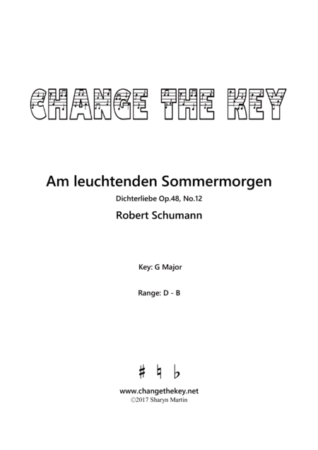 Am leuchtenden Sommermorgen - G Major (arr. Change the Key)