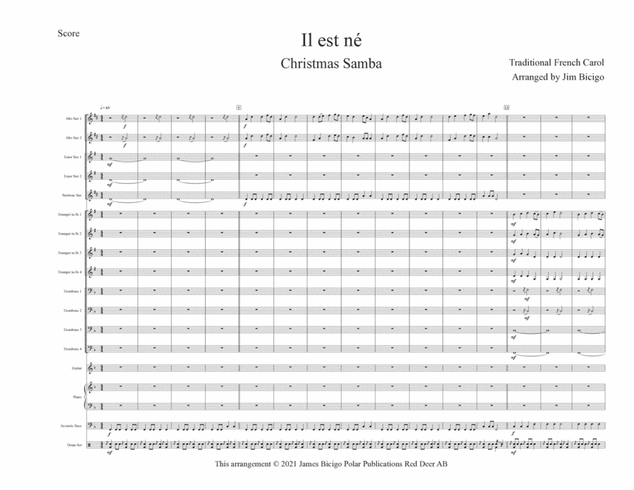 Il Est Nes (Christmas Samba) (arr. Jim Bicigo)