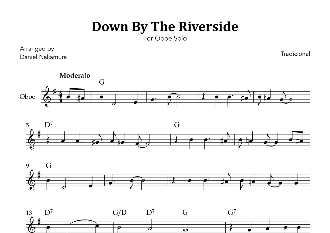 Down By The Riverside (For Oboe) (arr. Daniel Nakamura)