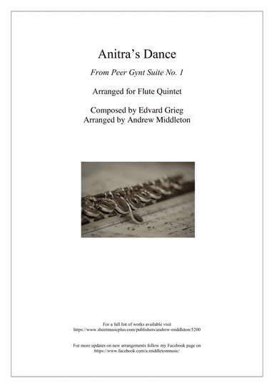 Anitra's Dance from Peer Gynt Suite No. 1 arranged for Flute Quintet (arr. Andrew Middleton)