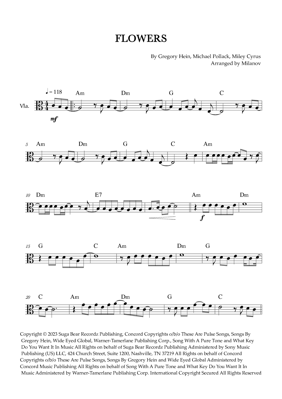 Flowers (arr. Milanov)