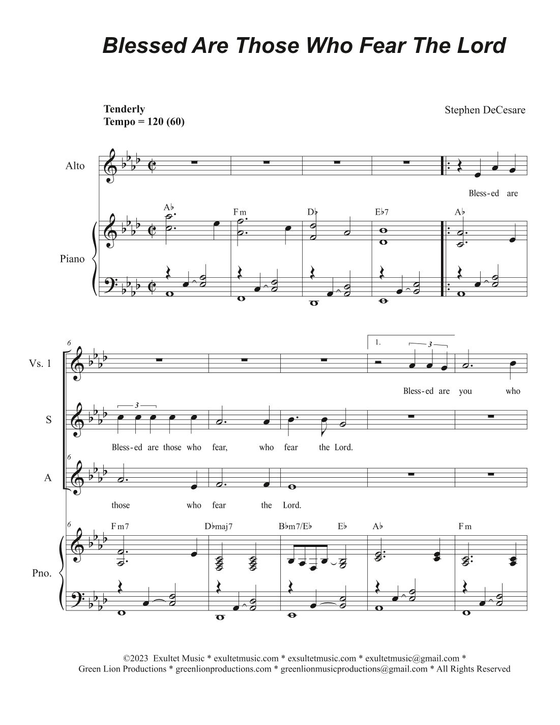 Blessed Are Those Who Fear The Lord (2-part choir - (SA)