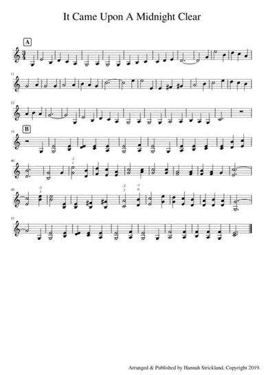 It Came Upon A Midnight Clear - Solo Violin (arr. Hannah Strickland)