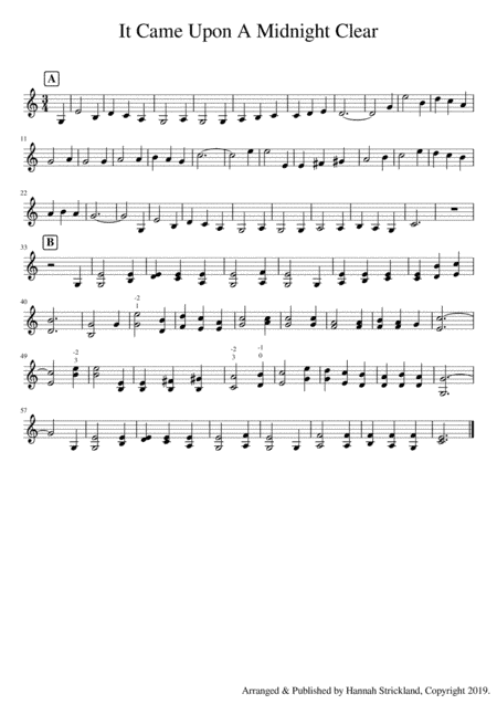 It Came Upon A Midnight Clear - Solo Violin (arr. Hannah Strickland)