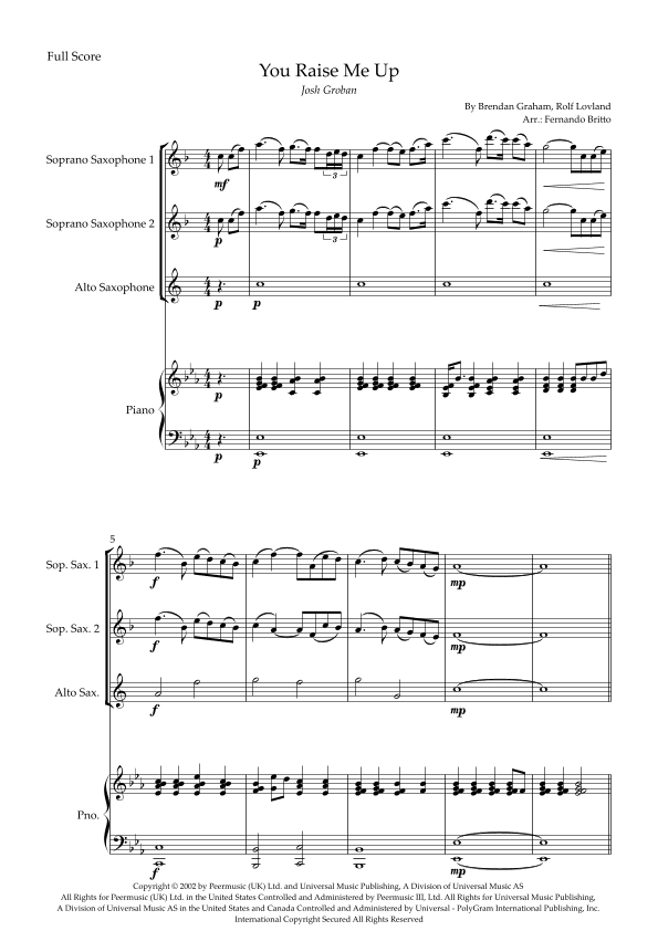 You Raise Me Up (arr. Fernando Britto)