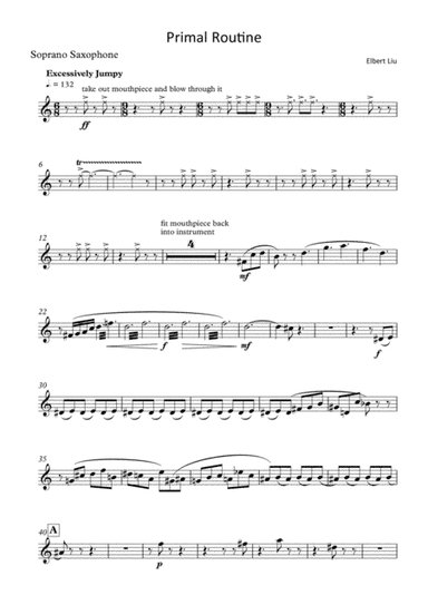 Primal Routine for Saxophone Quartet - Instrumental Parts
