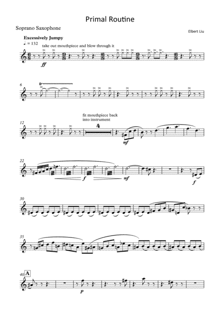 Primal Routine for Saxophone Quartet - Instrumental Parts