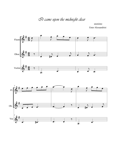 It came upon the midnight clear. Flute, oboe and violin trio (arr. Ester Alessandrini)