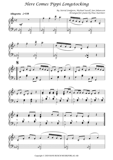 Here Comes Pippi Longstocking (arr. Dias Karimov)