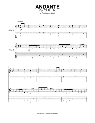 Andante (arr. A. J. Cornell Publications)