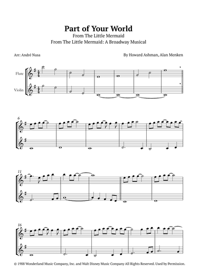 Part Of Your World (arr. André Nusa)